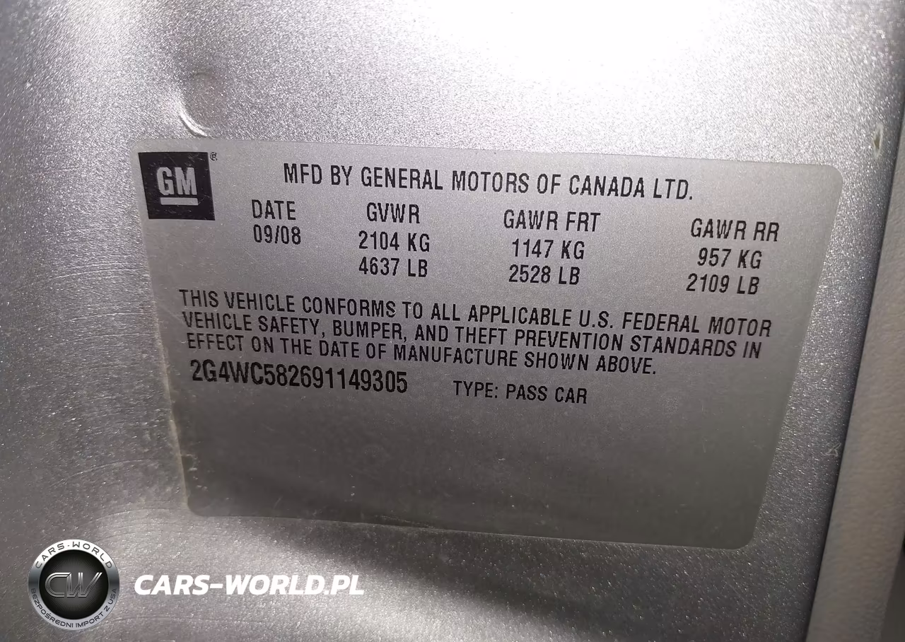 2009 Buick Lacrosse Cx VIN:2G4WC582691149305 - 9