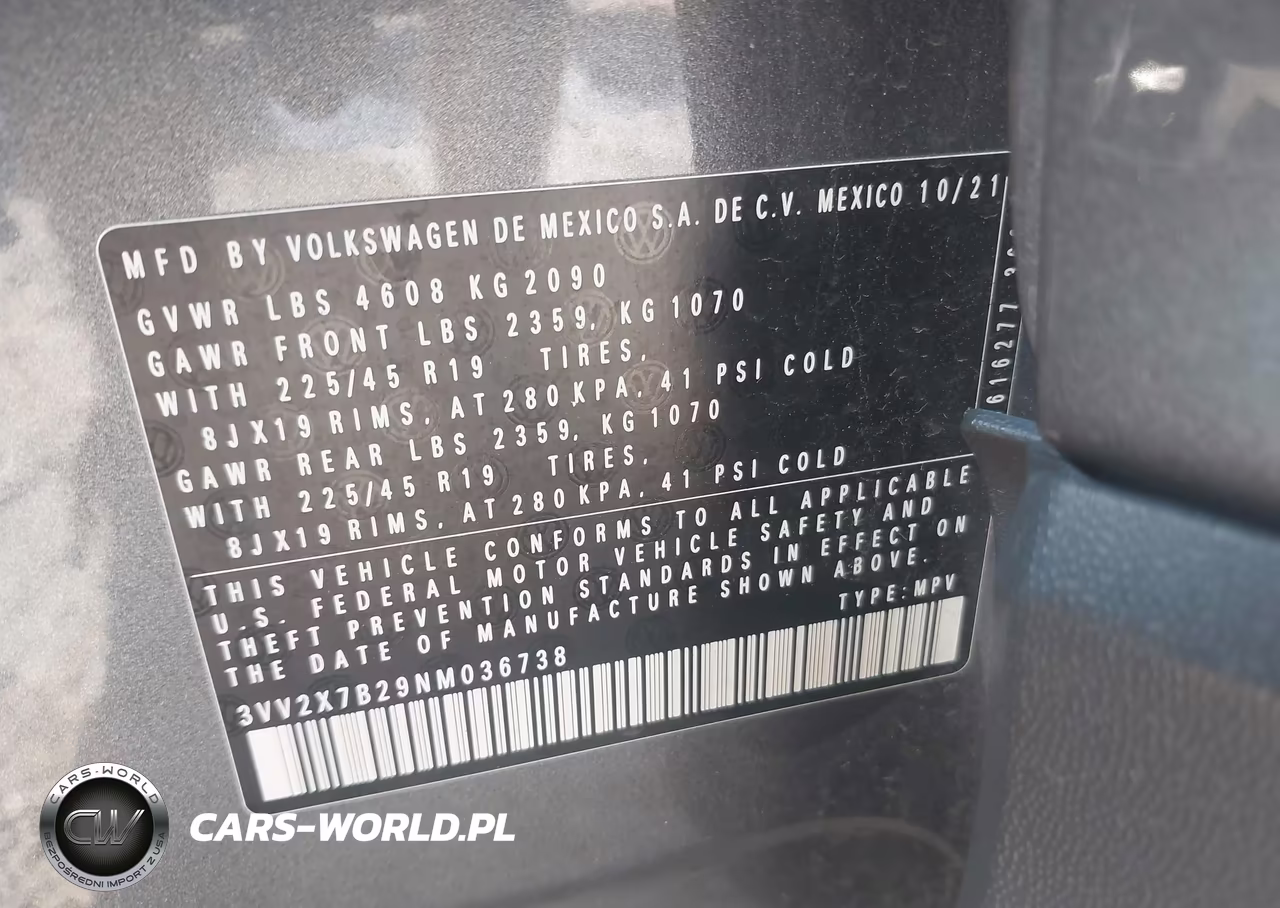 2022 Volkswagen Taos 1.5T Sel VIN:3VV2X7B29NM036738 - 9
