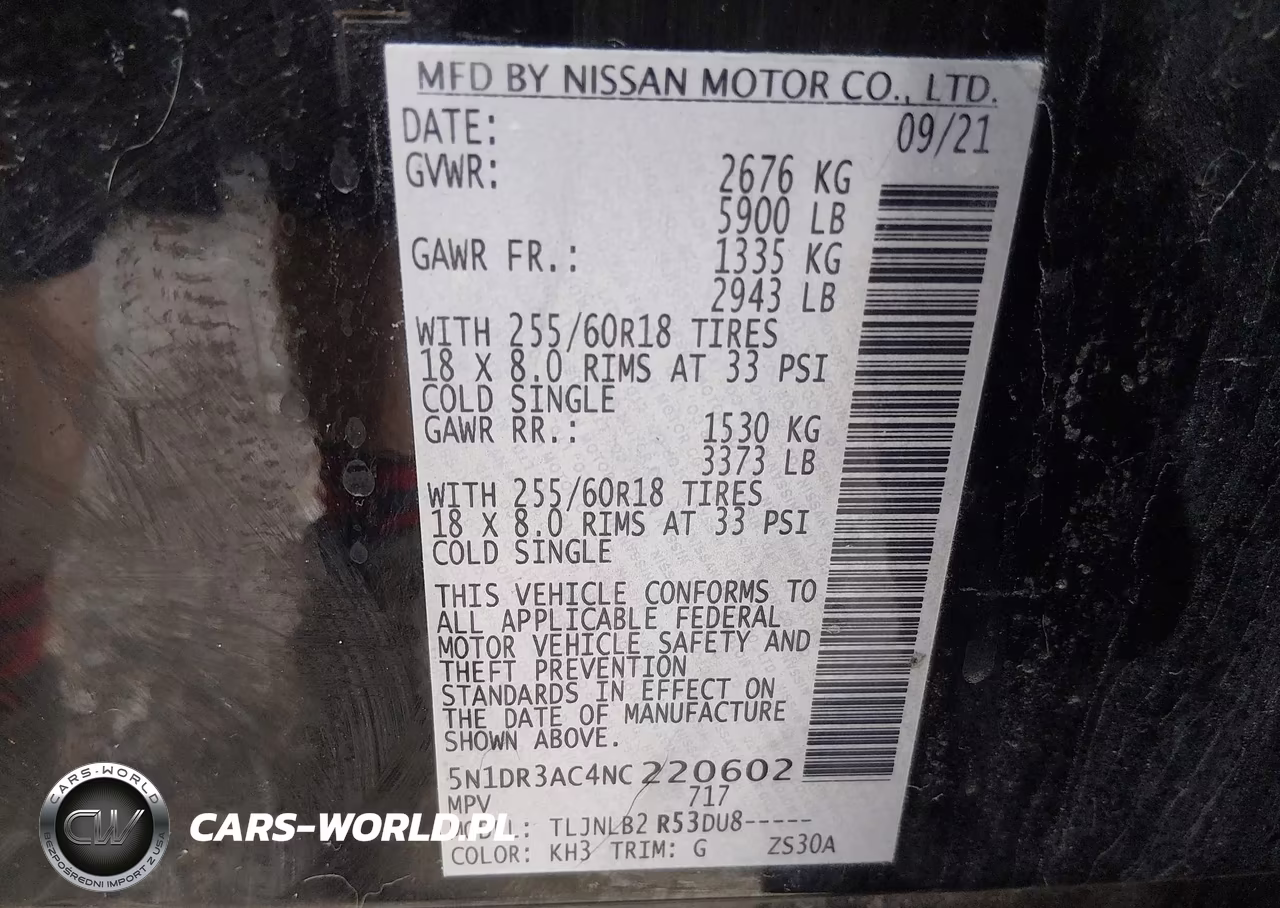 2022 Nissan Pathfinder S 4Wd VIN:5N1DR3AC4NC220602 - 9