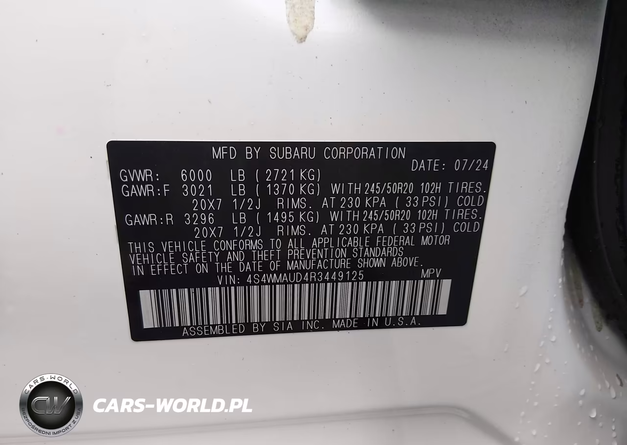 2024 Subaru Ascent Limited 7-Passenger VIN:4S4WMAUD4R3449125 - 9