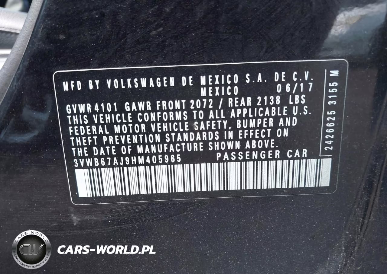 2017 Volkswagen Jetta 1.4T Se VIN:3VWB67AJ9HM405965 - 9