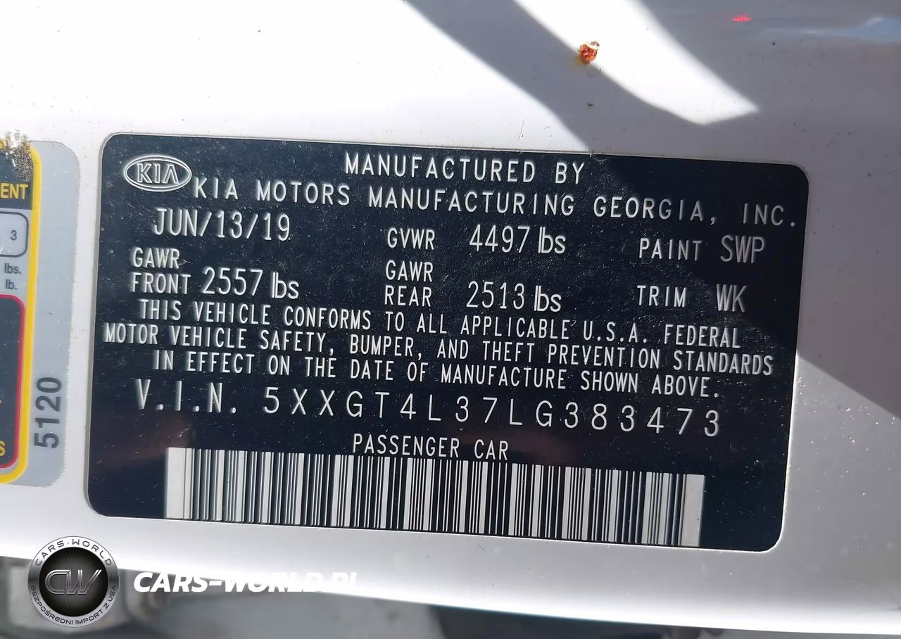 2020 Kia Optima Lx VIN:5XXGT4L37LG383473 - 9