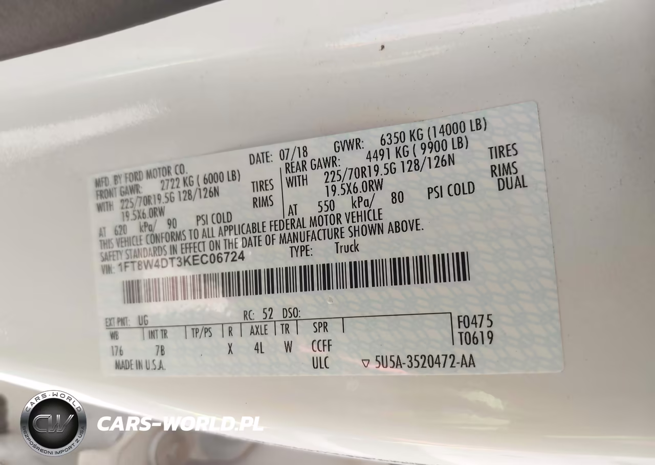 2019 Ford F-450 Platinum VIN:1FT8W4DT3KEC06724 - 8