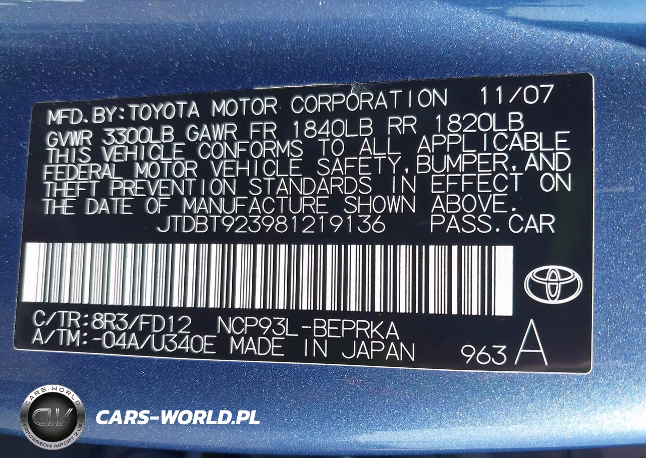 2008 Toyota Yaris VIN:JTDBT923981219136 - 9
