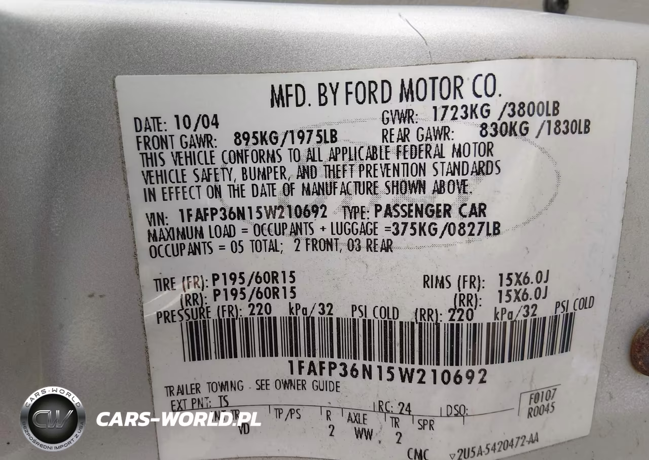 2005 Ford Focus Zxw VIN:1FAFP36N15W210692 - 9