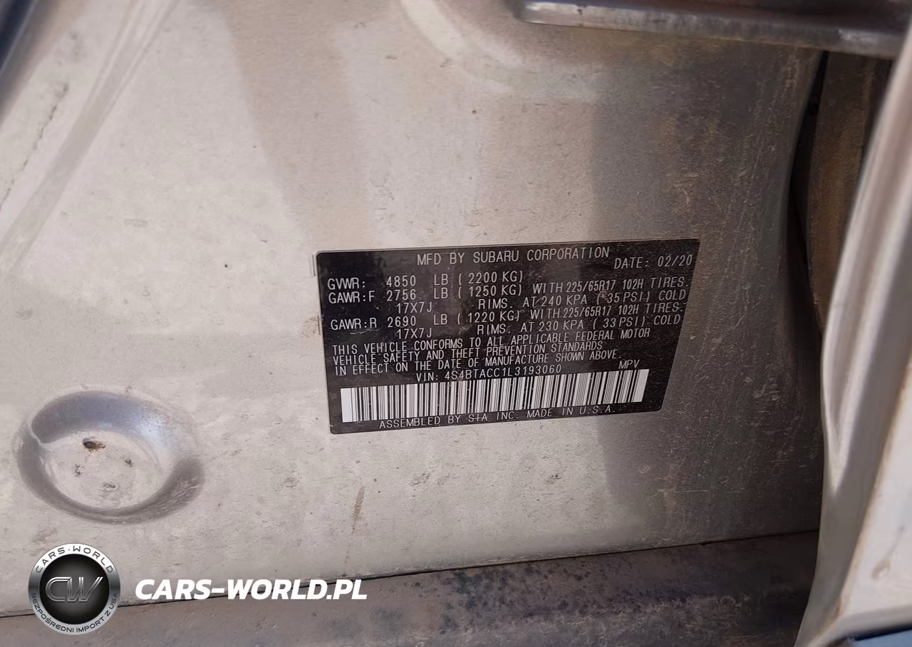 2020 Subaru Outback Premium VIN:4S4BTACC1L3193060 - 9