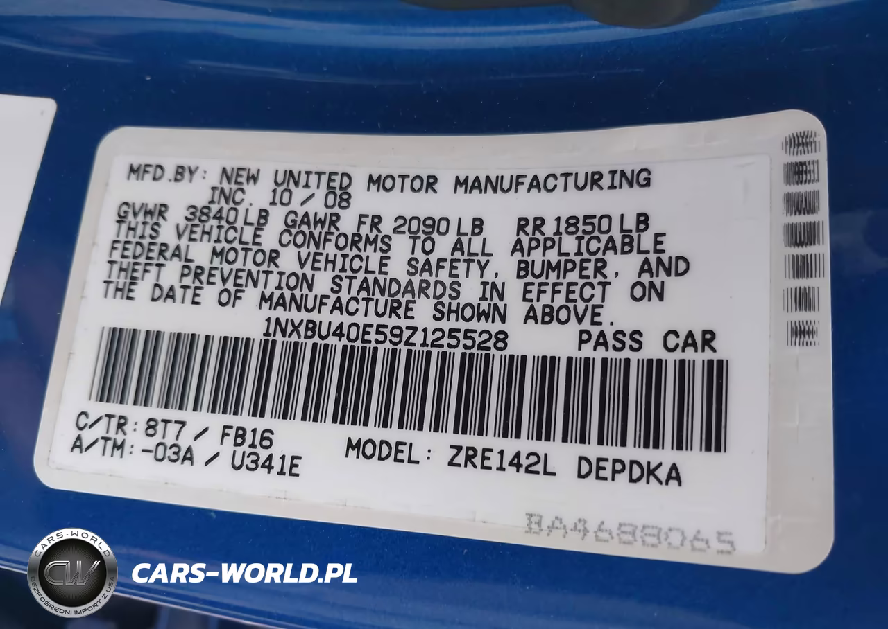 2009 Toyota Corolla VIN:1NXBU40E59Z125528 - 9