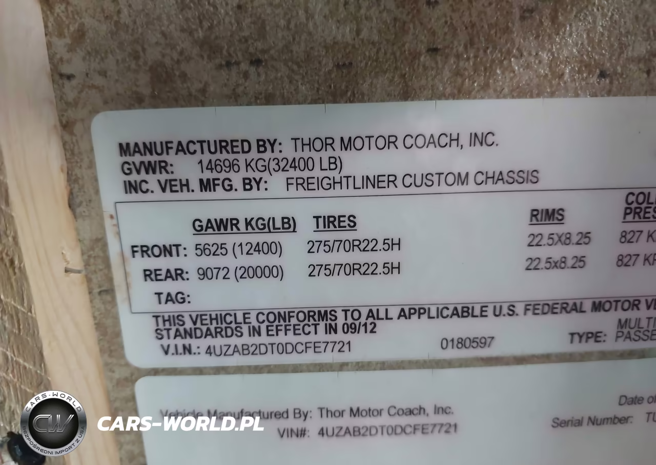 2013 Freightliner Chassis Xc VIN:4UZAB2DT0DCFE7721 - 9