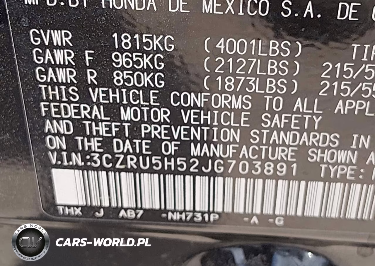 2018 Honda Hr-V Ex VIN:3CZRU5H52JG703891 - 9