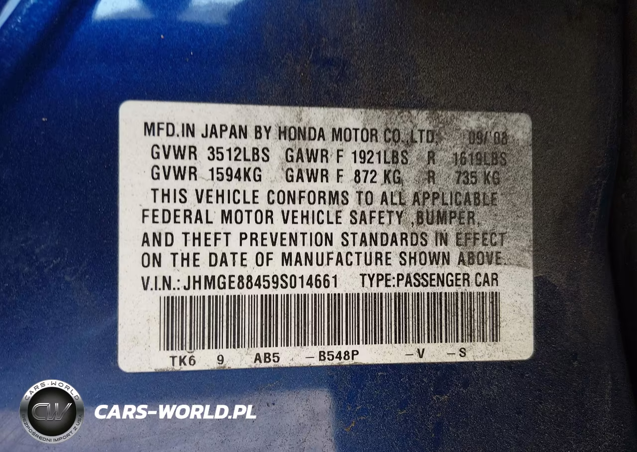 2009 Honda Fit Sport VIN:JHMGE88459S014661 - 9