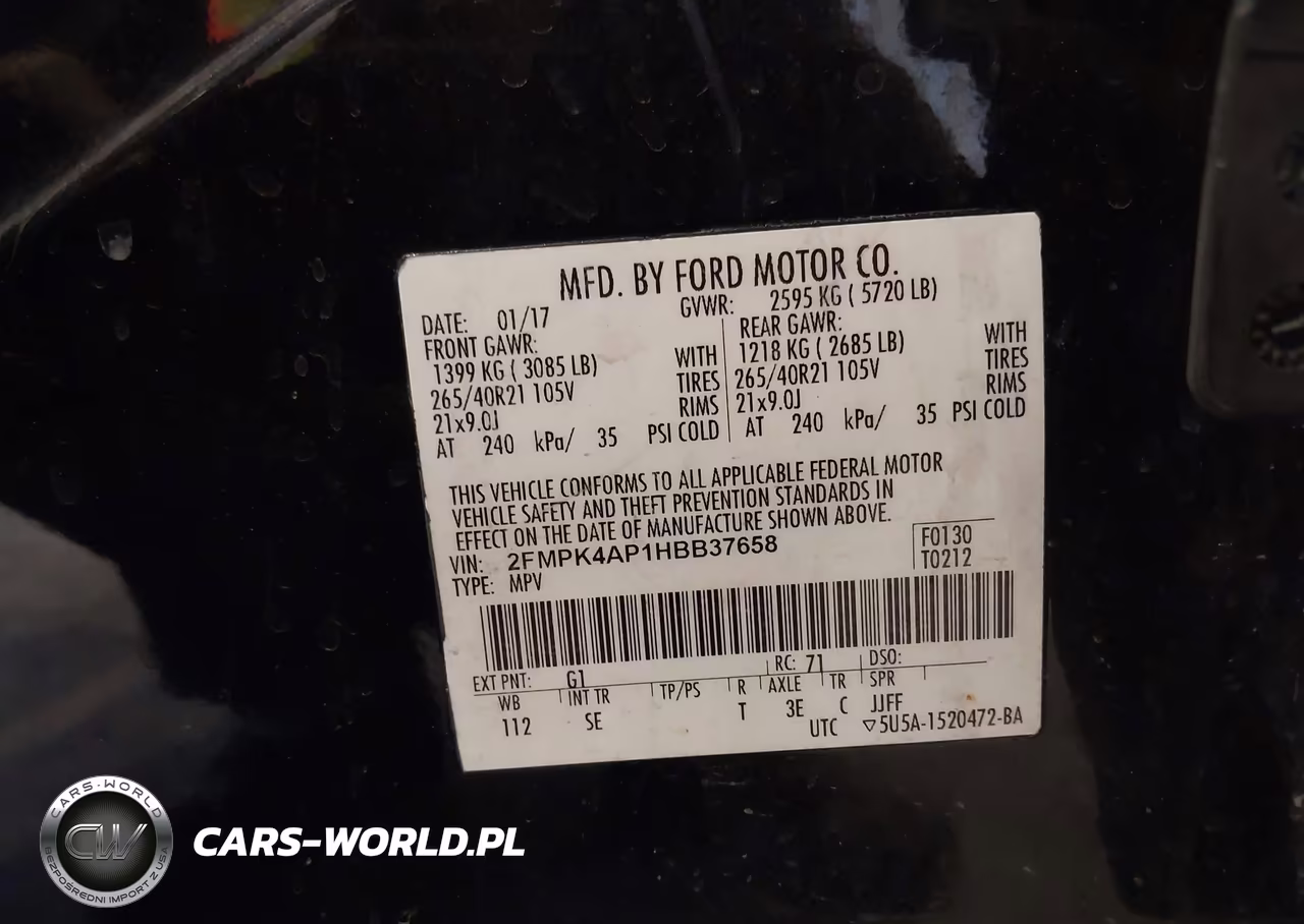 2017 Ford Edge Sport VIN:2FMPK4AP1HBB37658 - 9