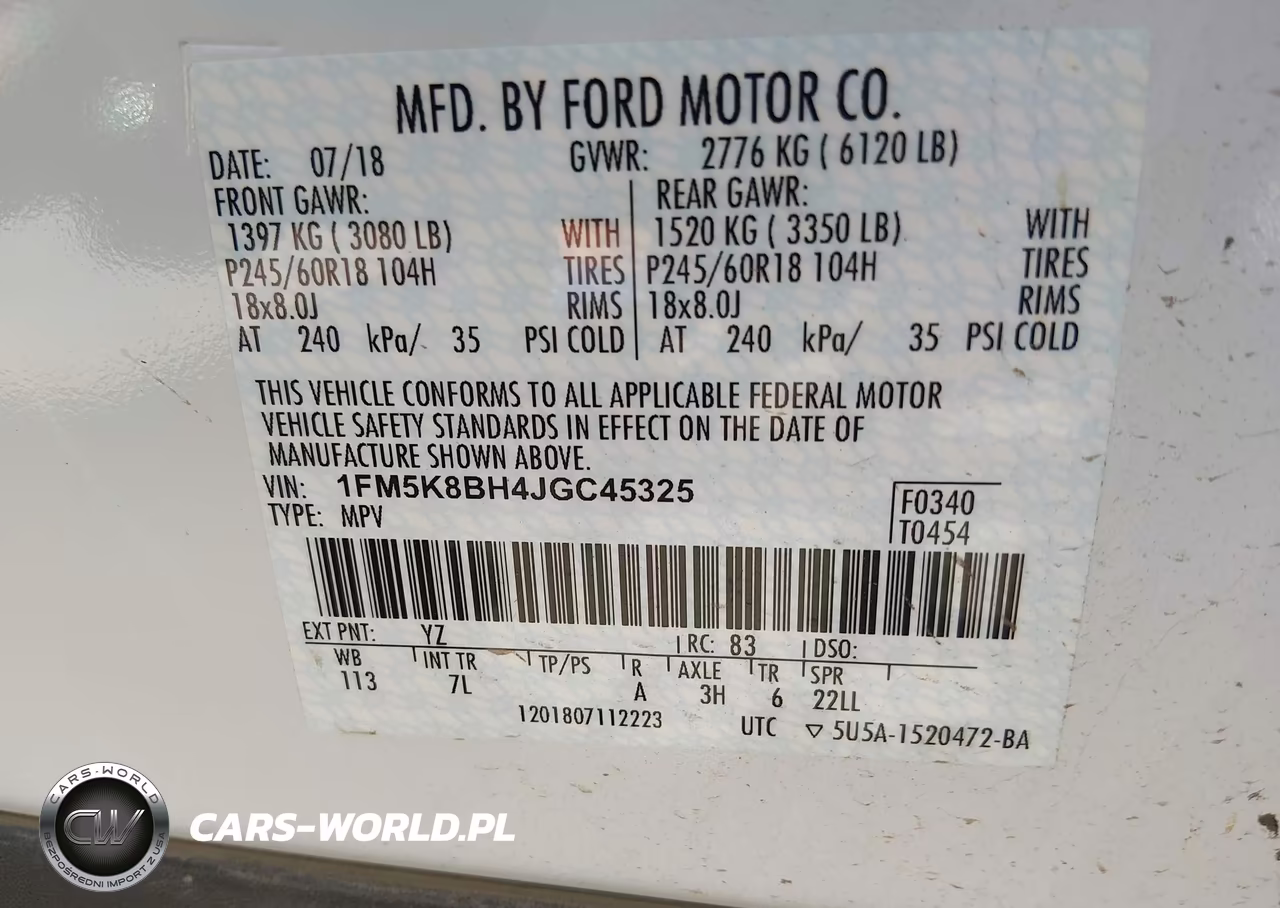 2018 Ford Explorer VIN:1FM5K8BH4JGC45325 - 9