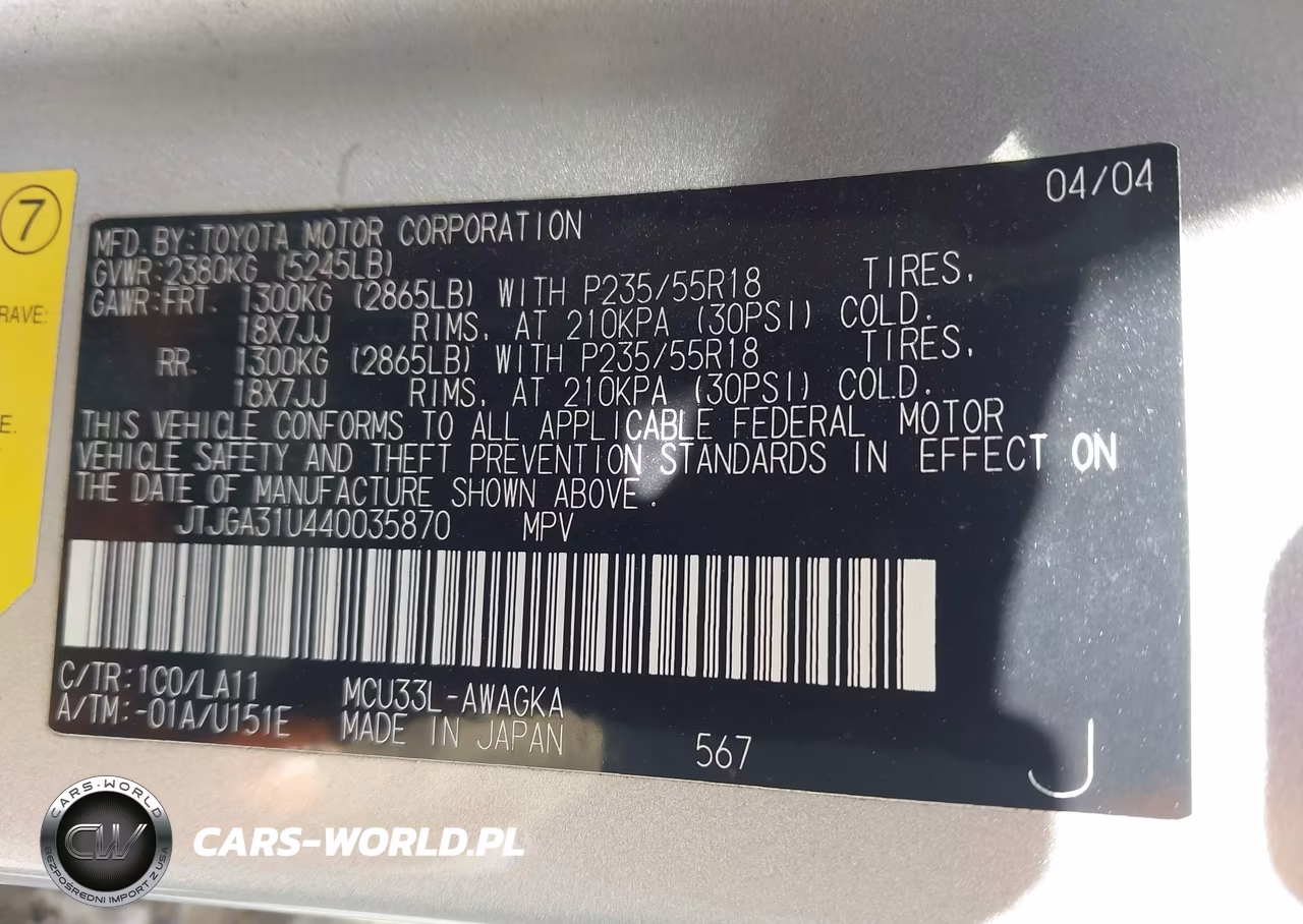 2004 Lexus Rx 330 VIN:JTJGA31U440035870 - 9