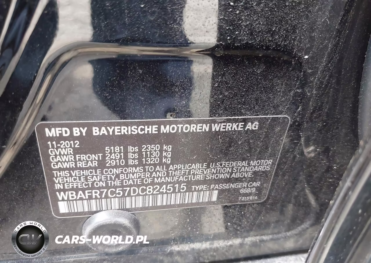 2013 BMW 535I VIN:WBAFR7C57DC824515 - 9