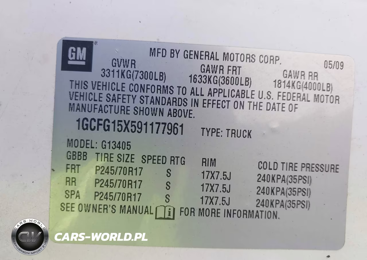 2009 Chevrolet Express Work Van VIN:1GCFG15X591177961 - 9