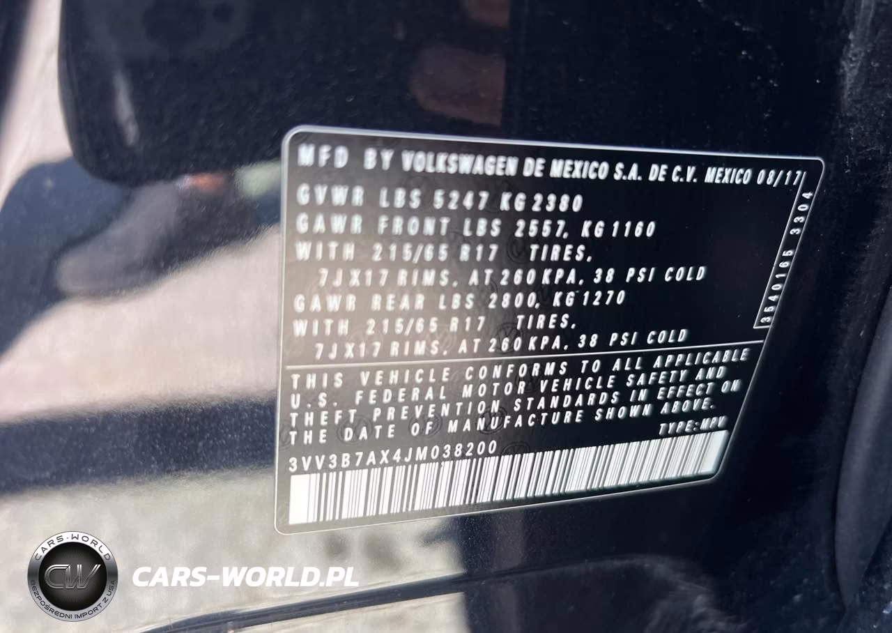 2018 Volkswagen Tiguan 2.0T Se-2.0T Sel VIN:3VV3B7AX4JM038200 - 9