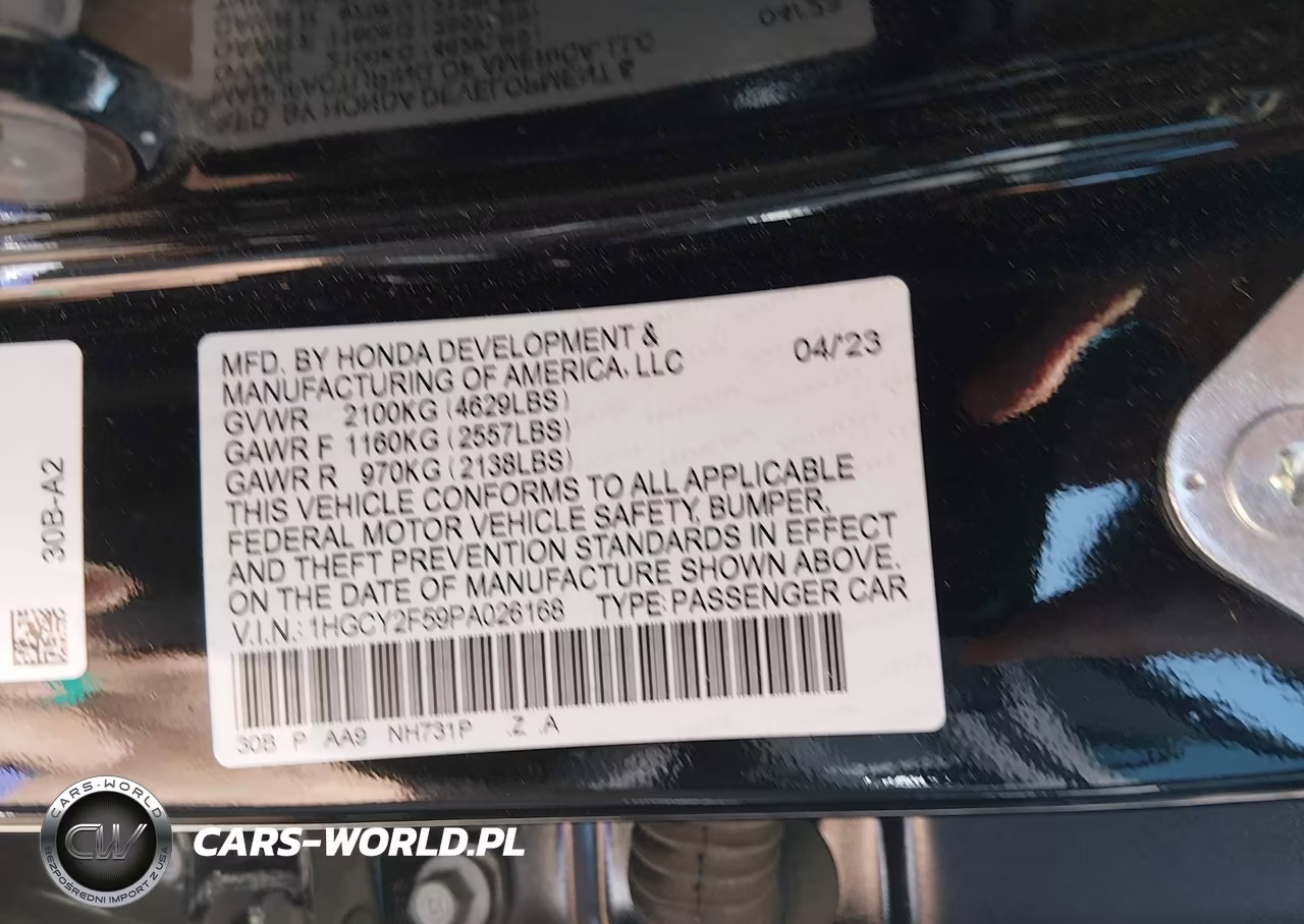 2023 Honda Accord Hybrid Sport VIN:1HGCY2F59PA026168 - 9