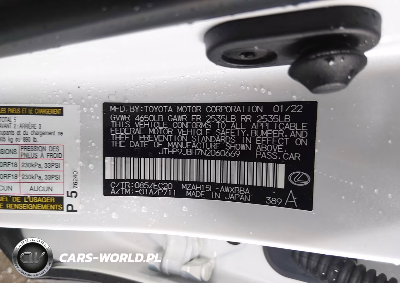 2022 Lexus Ux 250H VIN:JTHP9JBH7N2060669 - 9