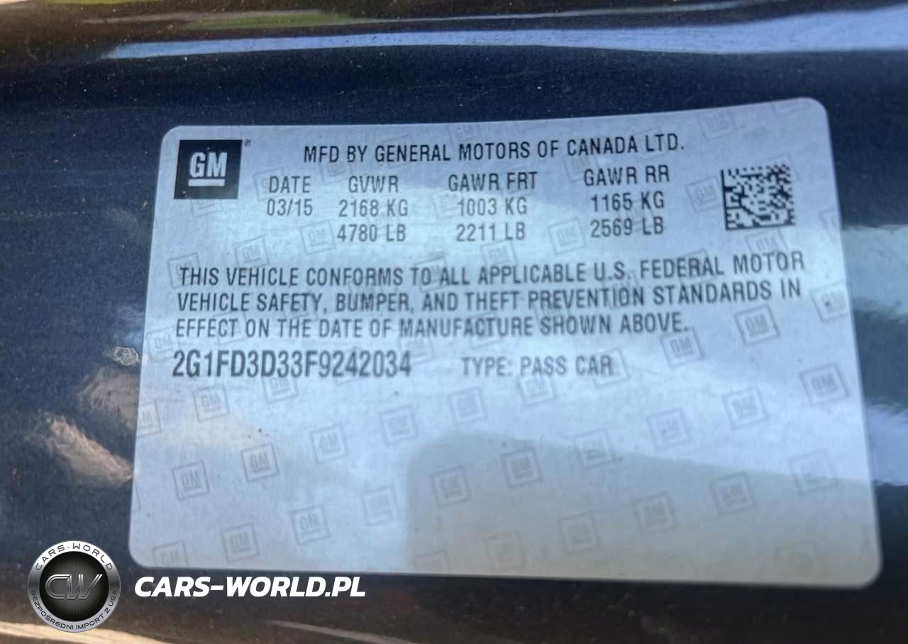 2015 Chevrolet Camaro 1Lt VIN:2G1FD3D33F9242034 - 9