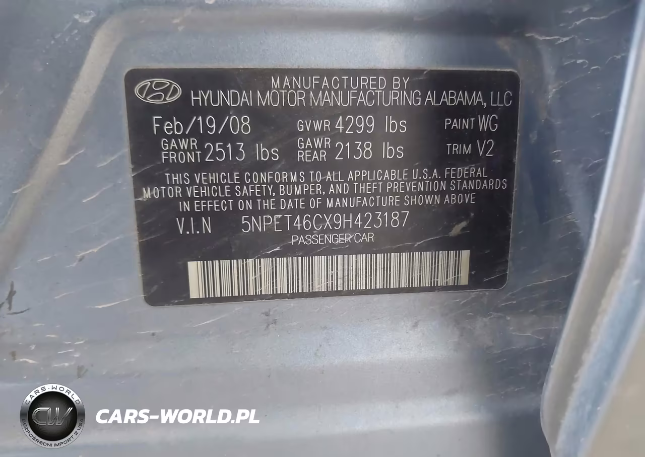 2009 Hyundai Sonata Gls VIN:5NPET46CX9H423187 - 9