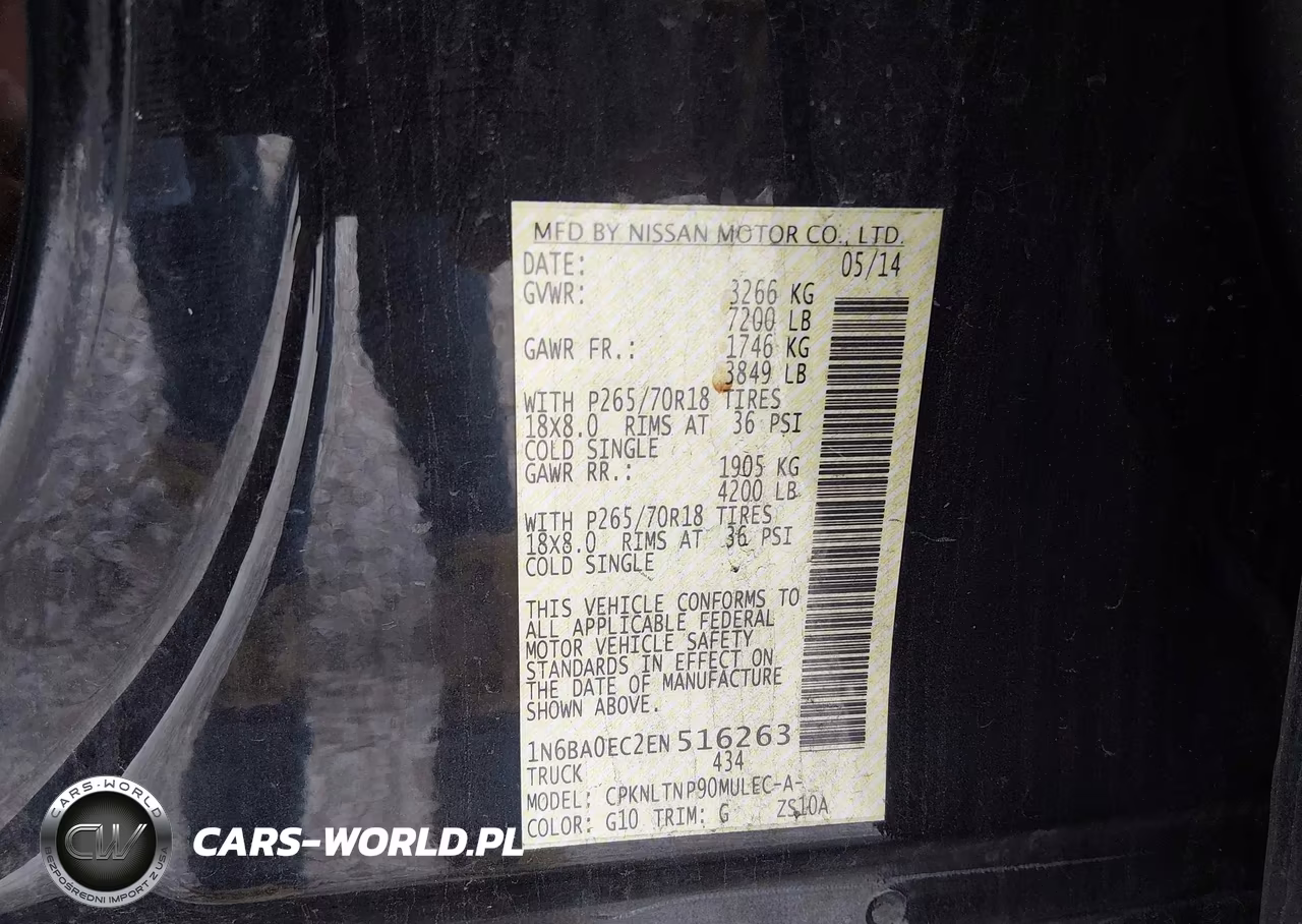 2014 Nissan Titan Sv VIN:1N6BA0EC2EN516263 - 9