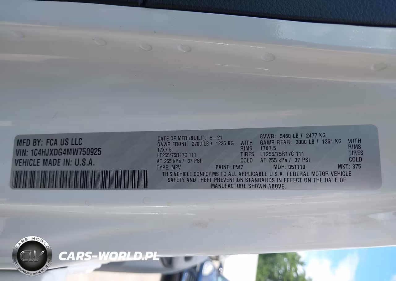2021 Jeep Wrangler Unlimited Willys 4X4 VIN:1C4HJXDG4MW750925 - 9