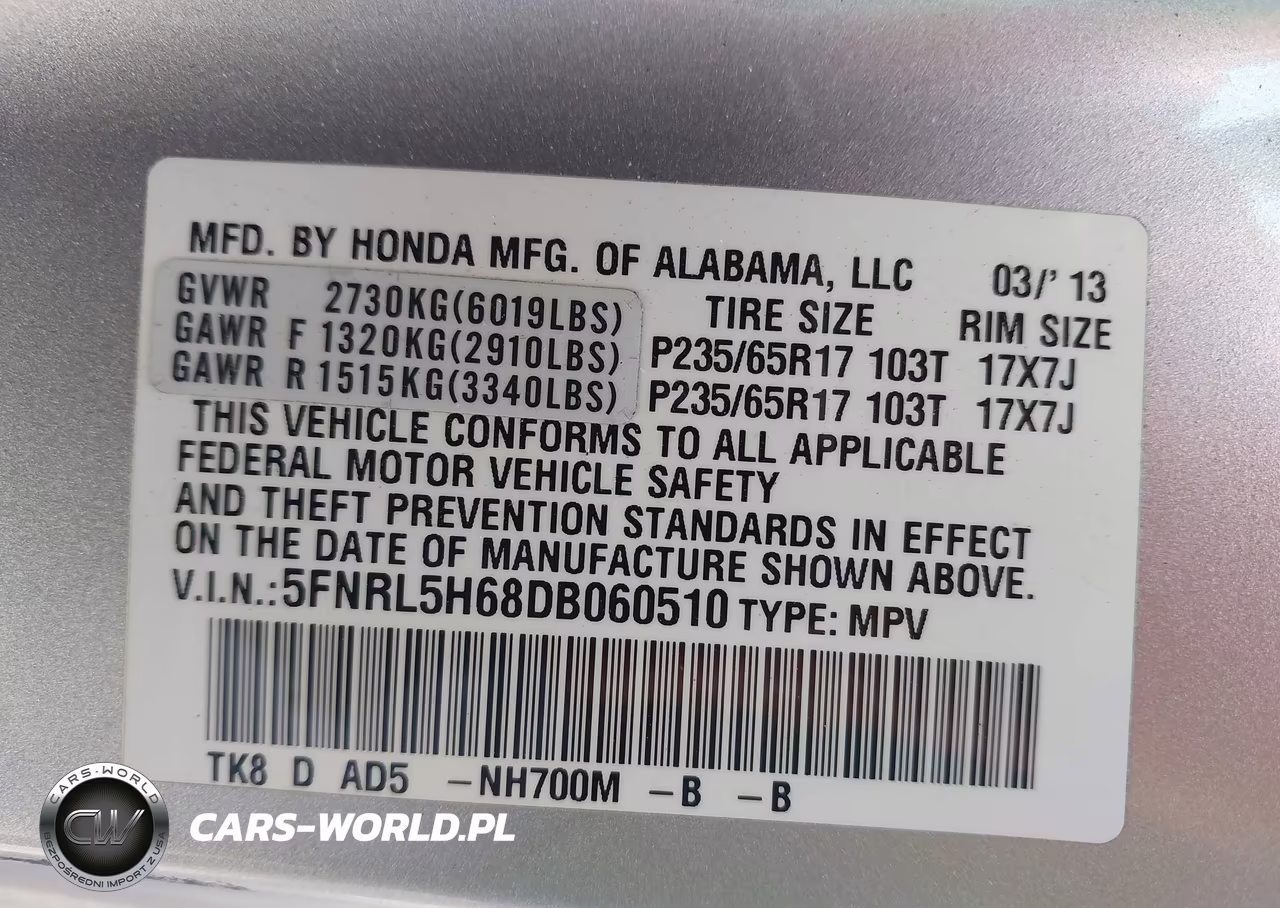 2013 Honda Odyssey Ex-L VIN:5FNRL5H68DB060510 - 9