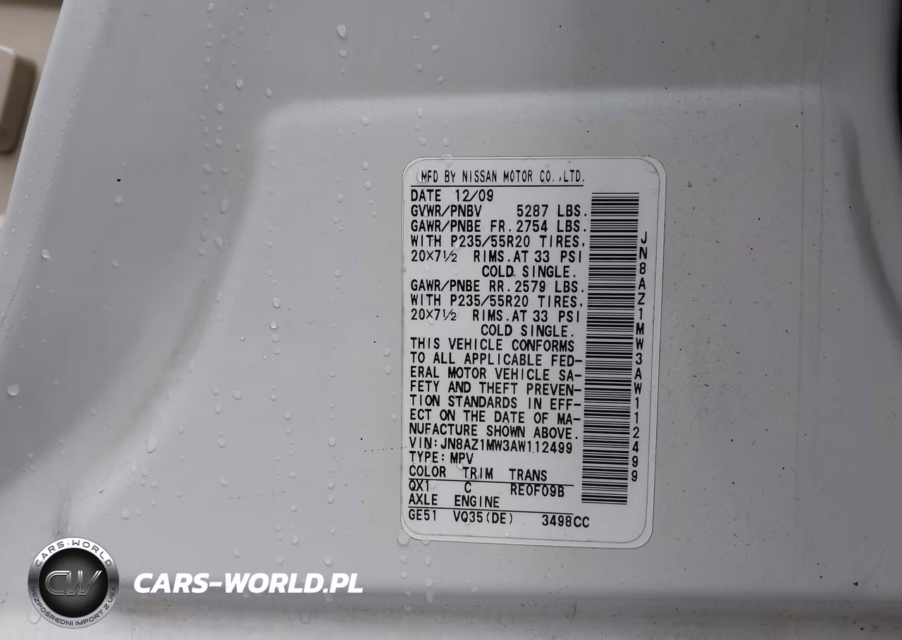 2010 Nissan Murano Le VIN:JN8AZ1MW3AW112499 - 9
