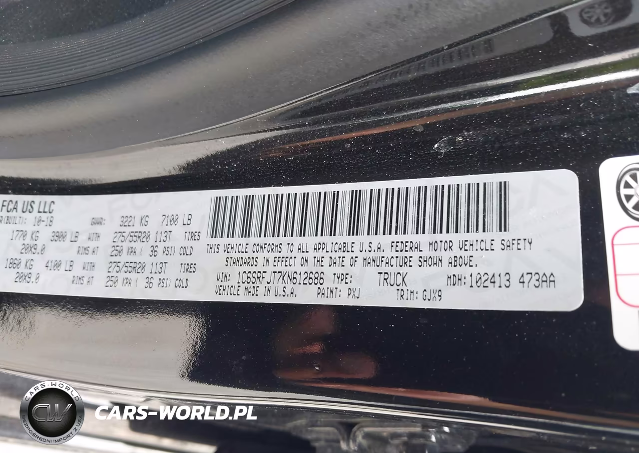 2019 Ram 1500 Laramie VIN:1C6SRFJT7KN612686 - 9