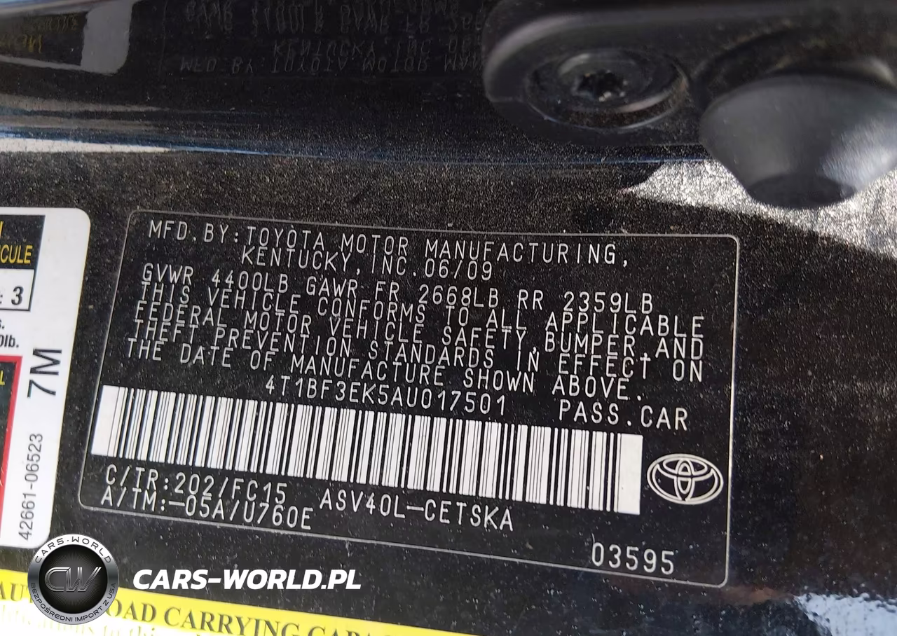 2010 Toyota Camry Se VIN:4T1BF3EK5AU017501 - 9