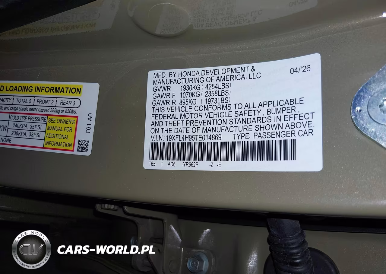 2026 Honda Civic Hybrid Sport Touring VIN:19XFL4H95TE014869 - 9