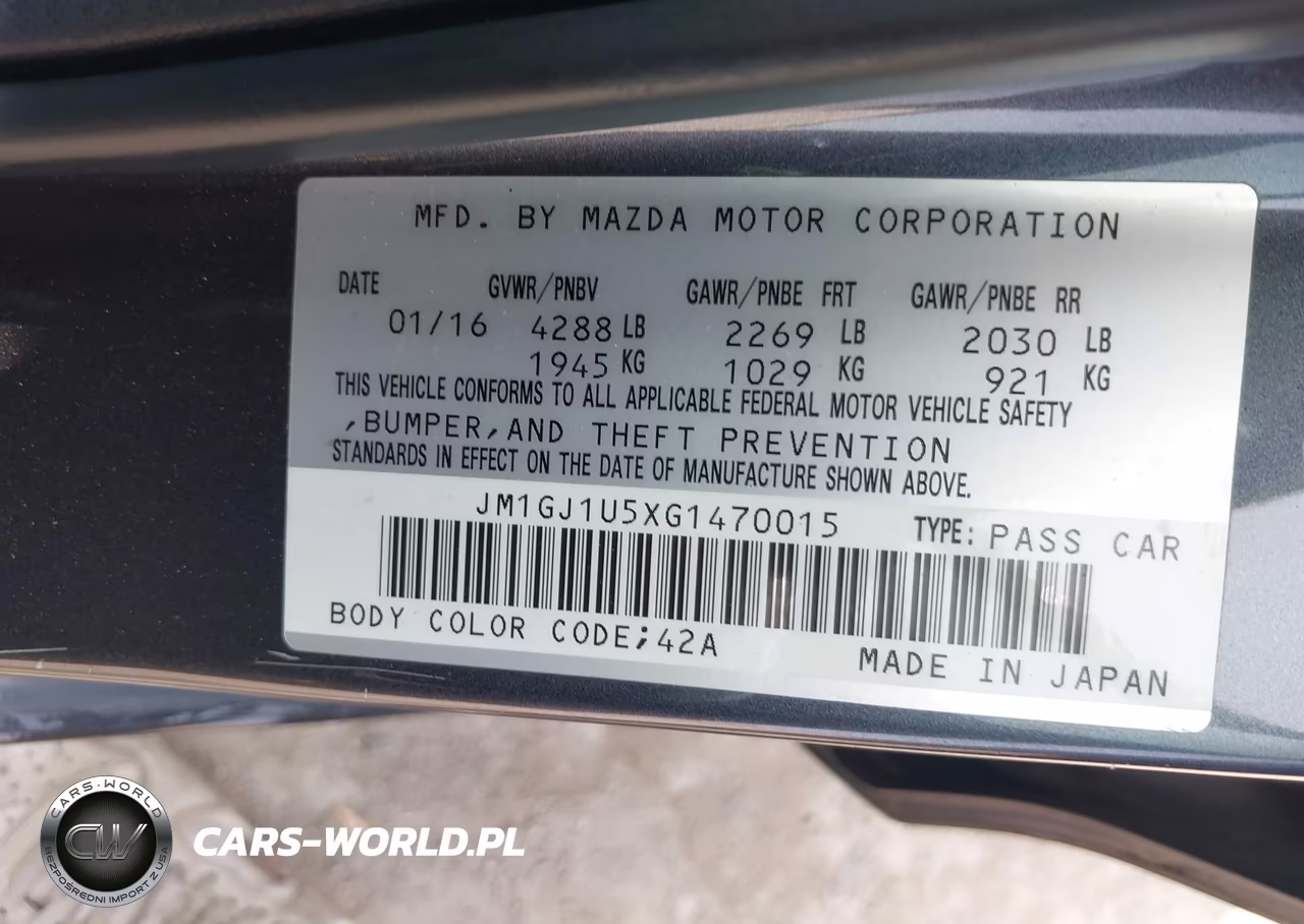 2016 Mazda Mazda6 I Sport VIN:JM1GJ1U5XG1470015 - 9