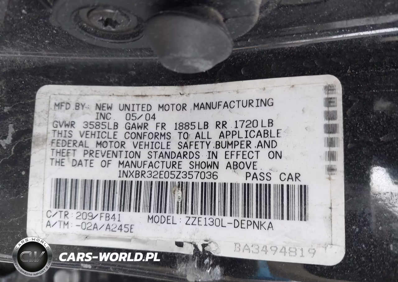 2005 Toyota Corolla Le VIN:1NXBR32E05Z357036 - 9