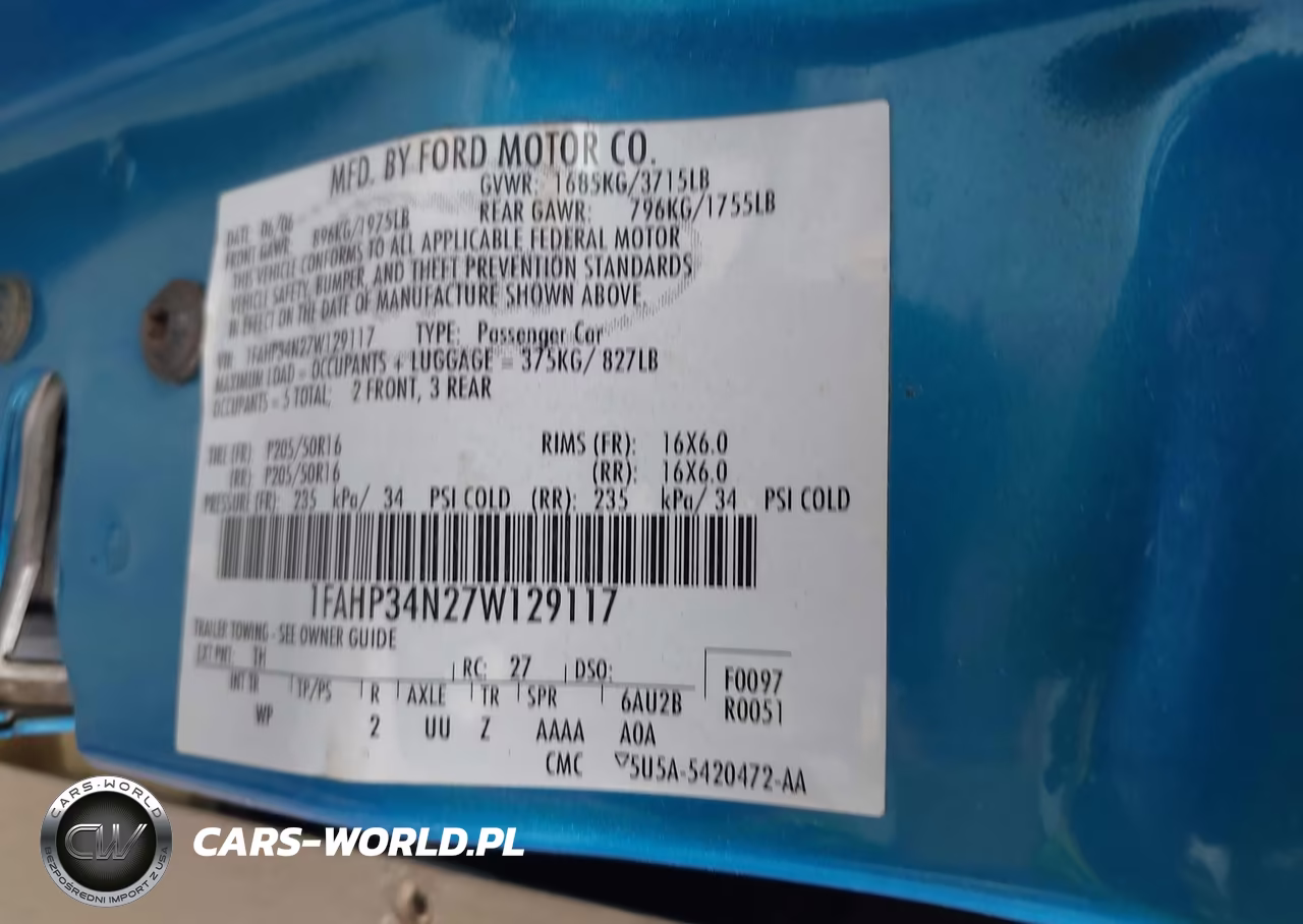 2007 Ford Focus S-Se-Ses VIN:1FAHP34N27W129117 - 9