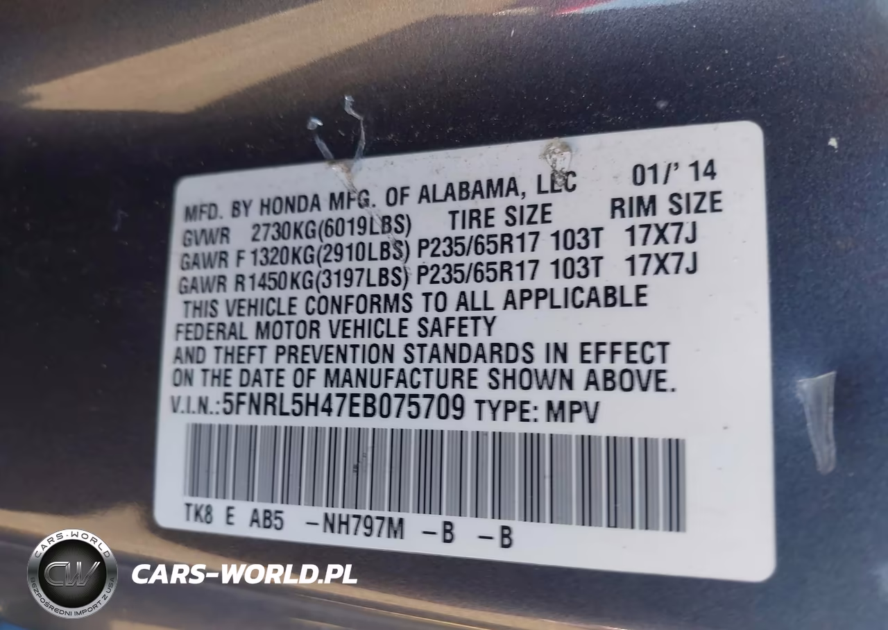 2014 Honda Odyssey Ex VIN:5FNRL5H47EB075709 - 9