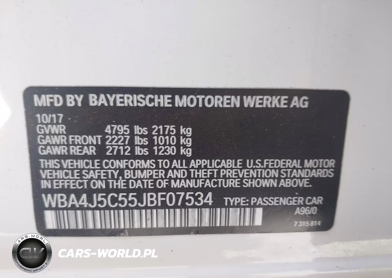 2018 BMW 440I Gran Coupe VIN:WBA4J5C55JBF07534 - 9