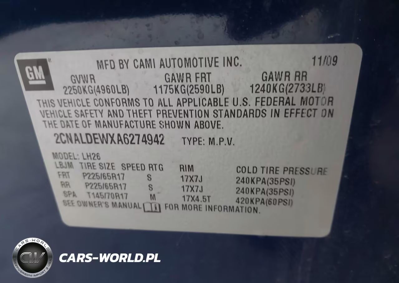 2010 Chevrolet Equinox Lt VIN:2CNALDEWXA6274942 - 9
