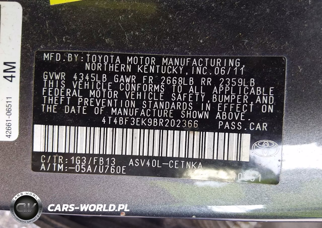 2011 Toyota Camry Le VIN:4T4BF3EK9BR202366 - 9