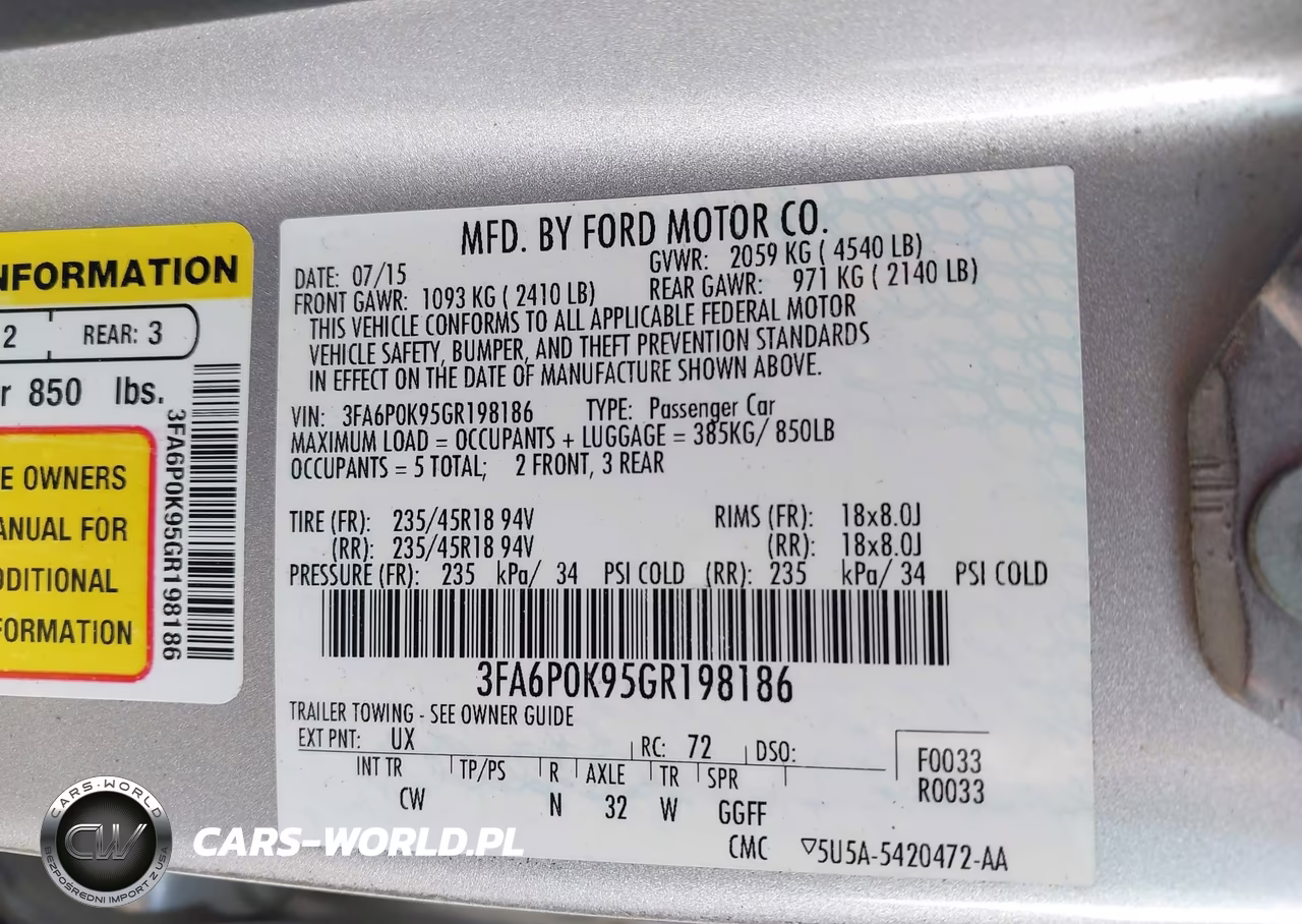2016 Ford Fusion Titanium VIN:3FA6P0K95GR198186 - 9