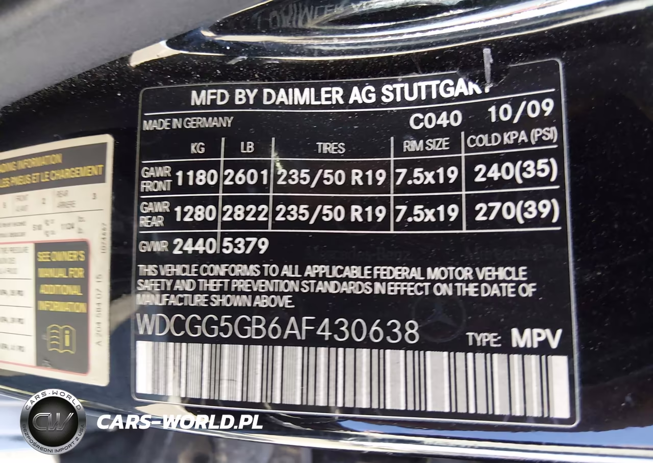 2010 Mercedes-Benz Glk 350 VIN:WDCGG5GB6AF430638 - 9