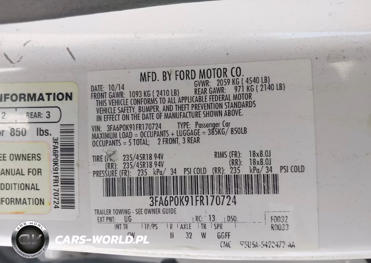 2015 Ford Fusion Titanium VIN:3FA6P0K91FR170724 - 9