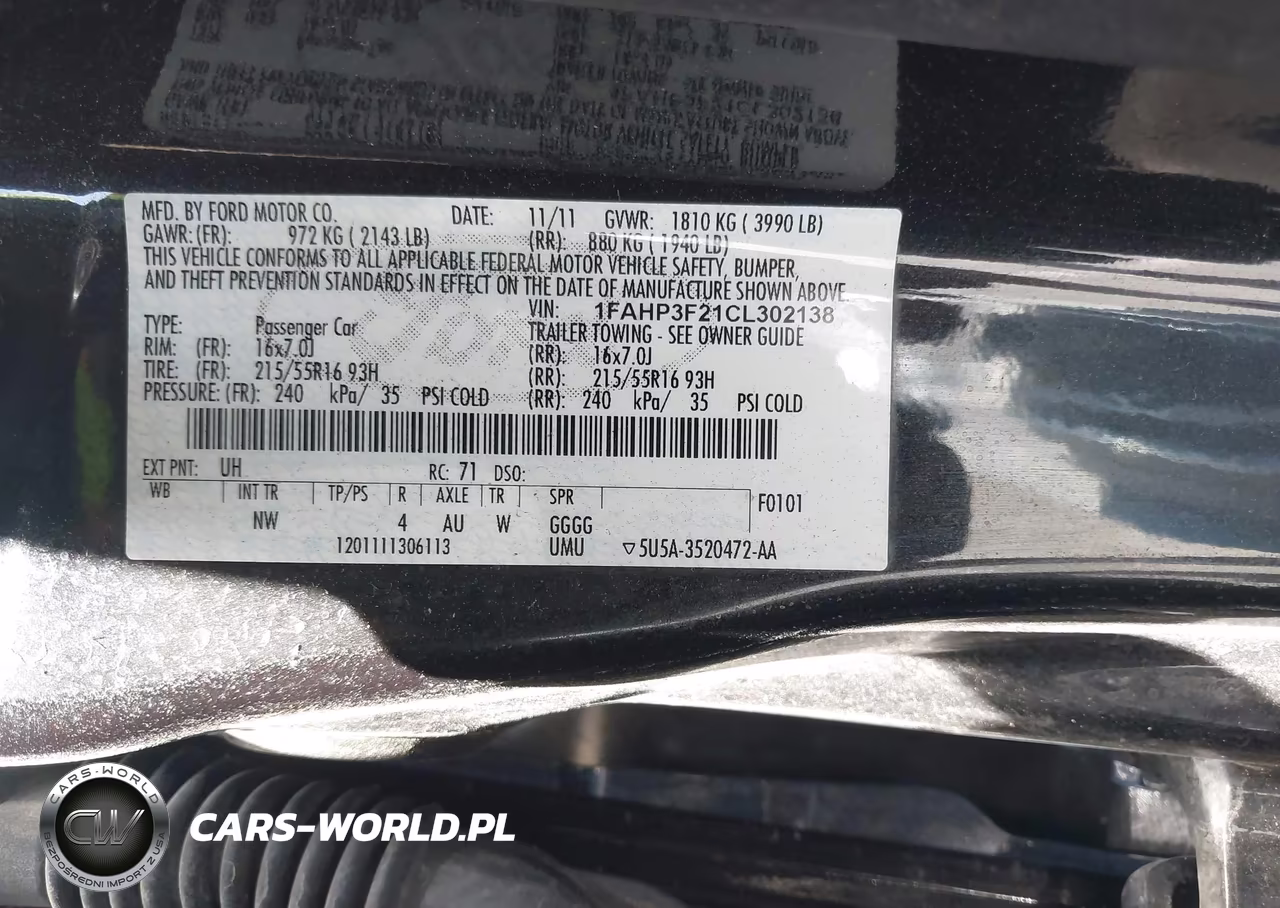 2012 Ford Focus Se VIN:1FAHP3F21CL302138 - 9