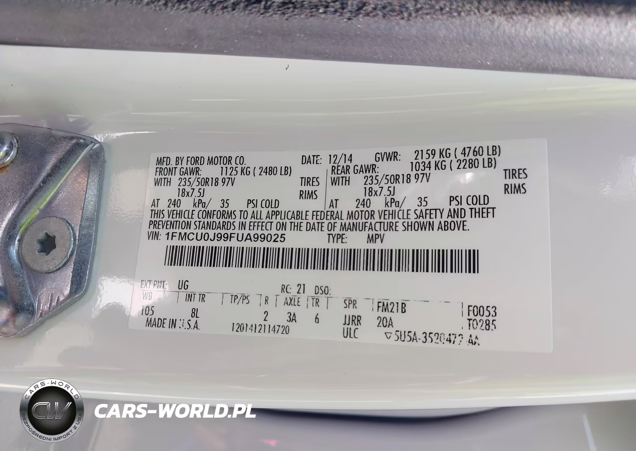 2015 Ford Escape Titanium VIN:1FMCU0J99FUA99025 - 9