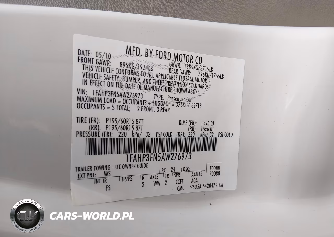 2010 Ford Focus Se VIN:1FAHP3FN5AW276973 - 9