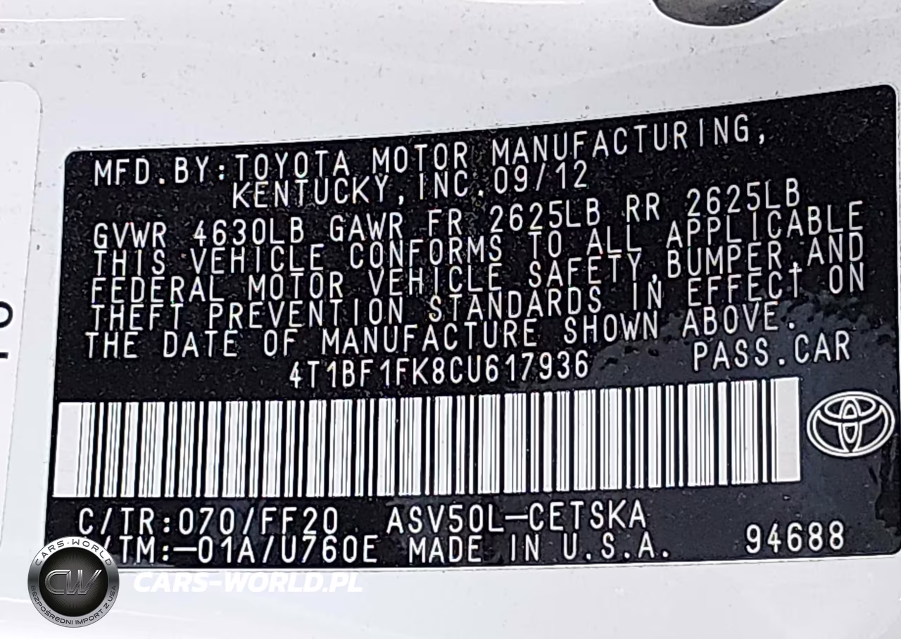 2012 Toyota Camry Se Limited Edition VIN:4T1BF1FK8CU617936 - 9