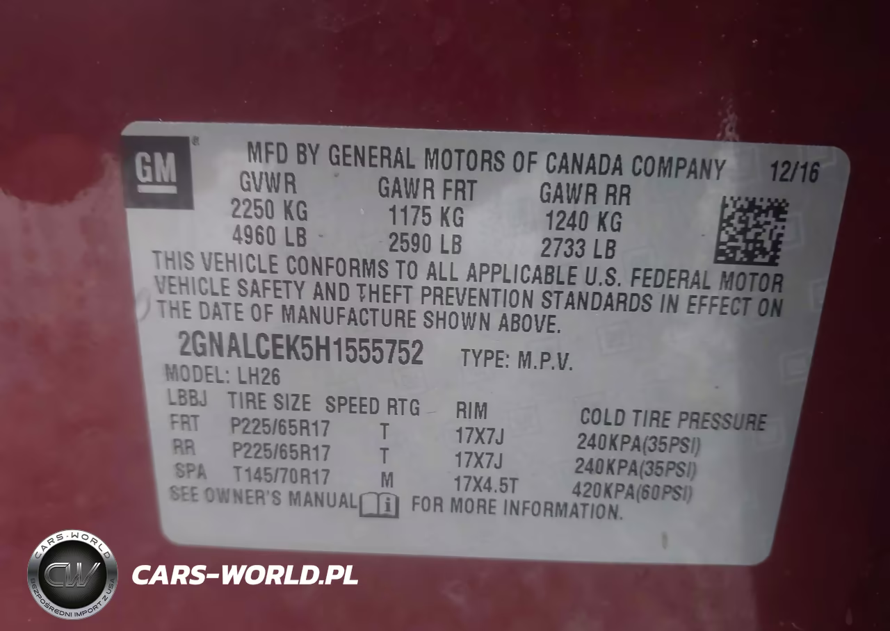 2017 Chevrolet Equinox Lt VIN:2GNALCEK5H1555752 - 9