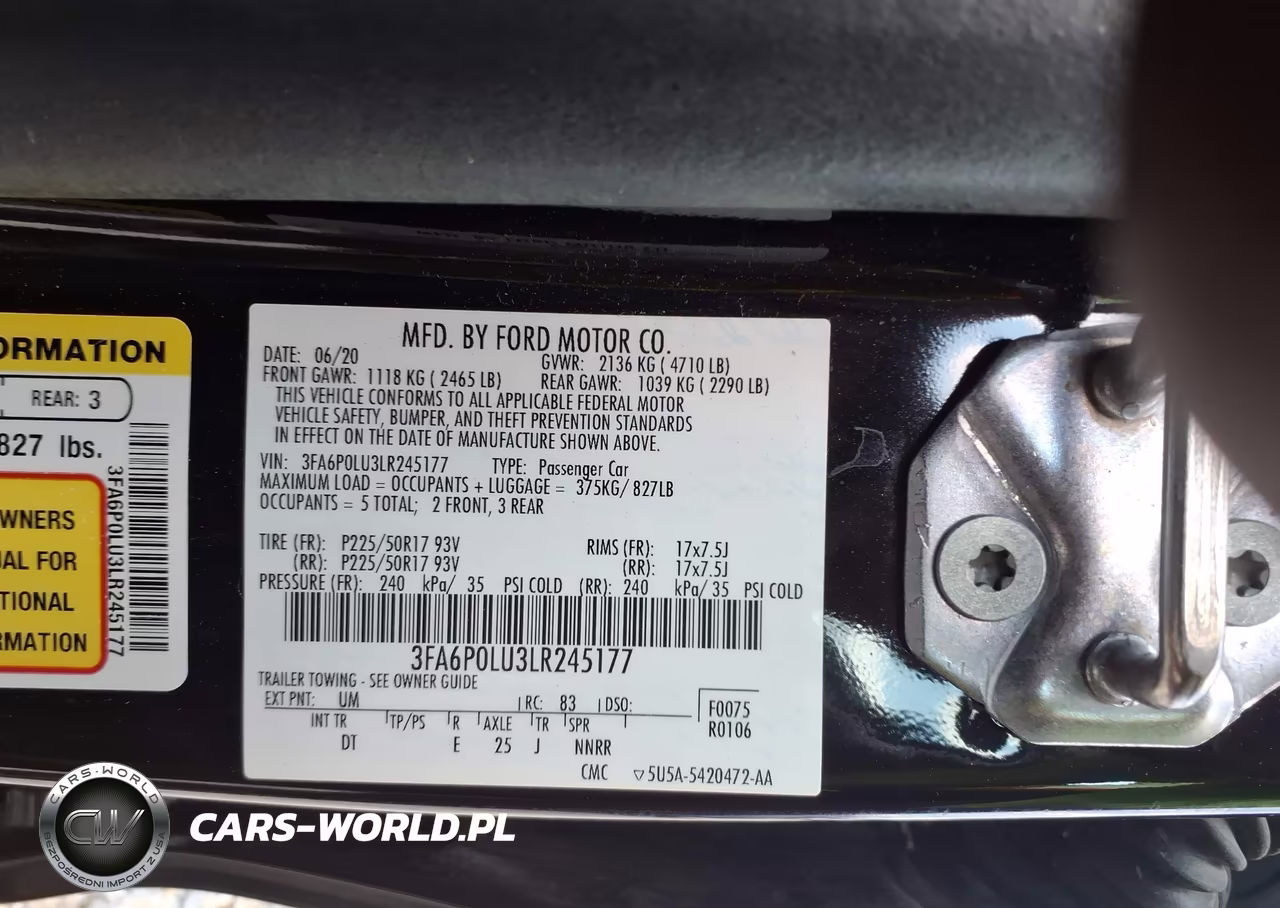 2020 Ford Fusion Hybrid Se VIN:3FA6P0LU3LR245177 - 9