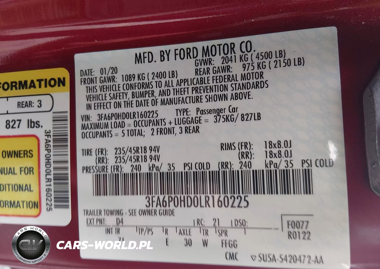 2020 Ford Fusion Se VIN:3FA6P0HD0LR160225 - 9