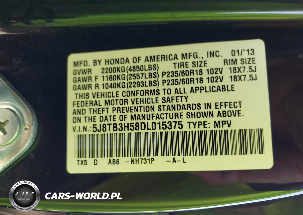 2013 Acura Rdx VIN:5J8TB3H58DL015375 - 9