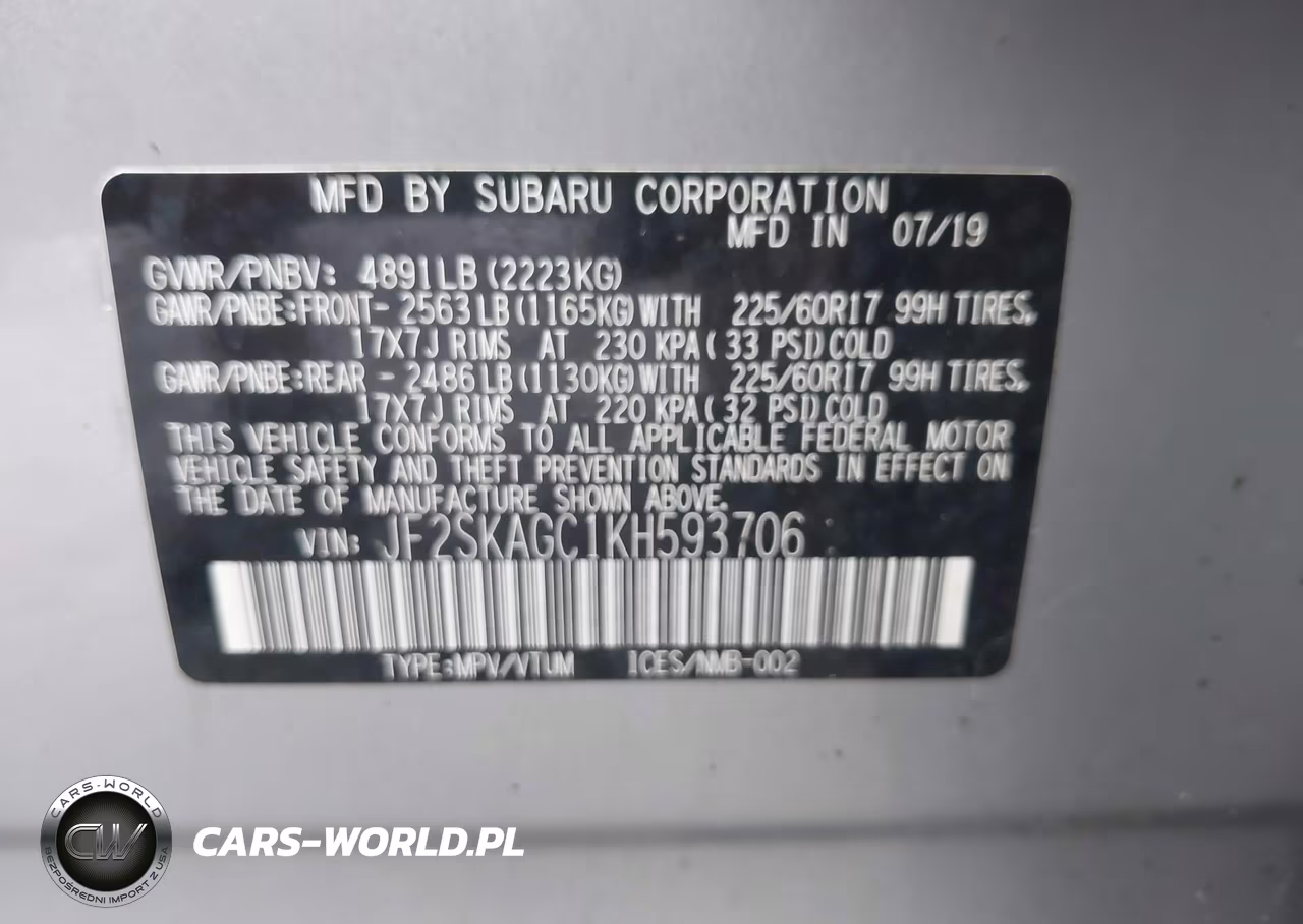2019 Subaru Forester Premium VIN:JF2SKAGC1KH593706 - 9